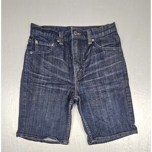 Levis 505 Jean Shorts Mens 30 Y2K Blue Dark Wash Denim Regular Fit Jorts
